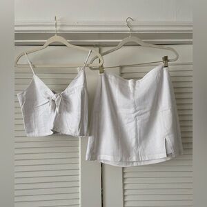White Abercrombie matching skirt set size S